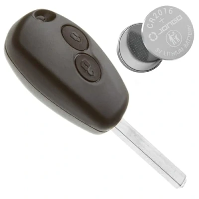 Immagine di JONGO Guscio Chiave con Lama Compatibile Renault Clio, Kangoo, Master, Modus, Twingo &amp; Wind 1 batteria CR2016 Custodia Plip Macchina Telecomando 2 Pulsanti