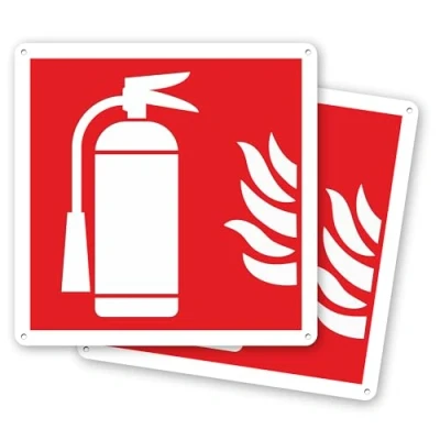 Immagine di Pubblimania 2 Cartelli estintore antincendio in alluminio composito 3 mm esterno interno (Estintore, Unità)
