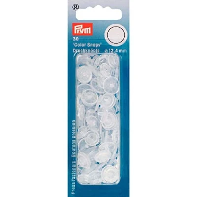 Immagine di Prym Bott. Rib. ColorSnaps 12,4 mm Transparente Pallido, 12 x 7 2 cm