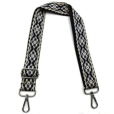 Immagine di Tracolla per Borsa Donna Blu Scuro, Regolabile, Colorata Cinghia di Ricambio Larga 3.8cm con Argento Moschettoni Accessori Borsette Ragazza DIY, #4