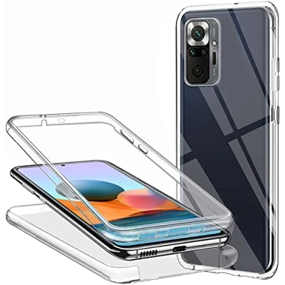 Immagine di CHIMUCO Cover per Redmi Note 10 PRO/Redmi PRO Max, 360 Gradi Protezione Trasparente Ultra Sottile in Silicone TPU Anteriore e PC Indietro Custodia Cellulare Bumper Premium Resistente Case