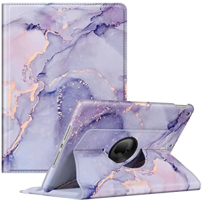 Immagine di FINTIE Rotating Custodia per iPad 10.2 Pollici 9a / 8a 7a Generazione (2021 2020 2019) con Built in Pencil Holder 360 Gradi di Rotante Cover Protettiva Case Auto Svegliati/Sonno, Lilla Marble