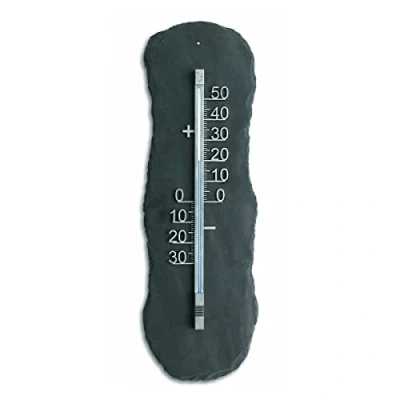 Immagine di TFA Dostmann termometro analogico da Esterno in Ardesia, 12.5012, Resistente alle intemperie, Controllo della Temperatura Esterna