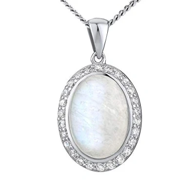 Immagine di SILVEGO Ciondolo da donna in argento sterling 925 con Pietra di luna bianca naturale, Argento,