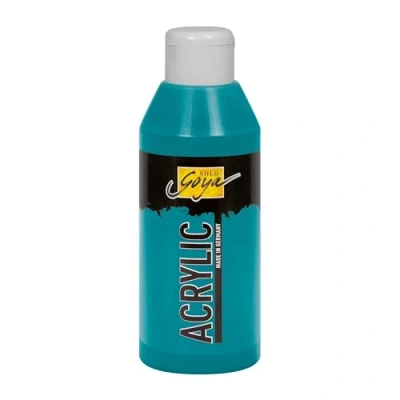 Immagine di Kreul 84217 Solo Goya Acrylic turchese, flacone da 250 ml, pittura acrilica cremosa e versatile in qualità studio, a base d&#039;acqua, ad asciugatura rapida opaca.