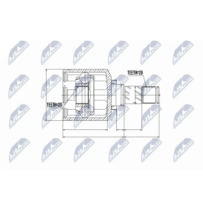 Immagine di NTY NPW NS 044 Kit Giunto Omocinetico Assale anteriore Sx NISSAN: Qashqai / Qashqai+2 I, RENAULT: Koleos I