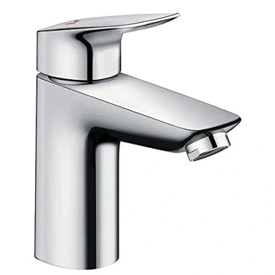 Immagine di hansgrohe Logis Rubinetto per lavabo con scarico a tirante, Miscelatore risparmio idrico (EcoSmart) altezza bocca 93 mm, cromo, 71100000