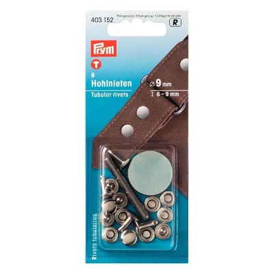 Immagine di Prym Argento (6 9mm) Tubolare Rivetti 8 Pezzi