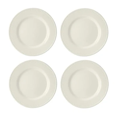 Immagine di Mikasa Cranborne Set di 4 piatti piccoli in gres color crema, Servizio per 4, rotondi da 21 cm Adatto a microonde e lavastoviglie