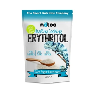Immagine di NATOO Eritritolo dolcificante naturale zero calorie e zuccheri ideale per cucinare ricette low carb diete chetogeniche sapore di zucchero senza retrogusto 500g