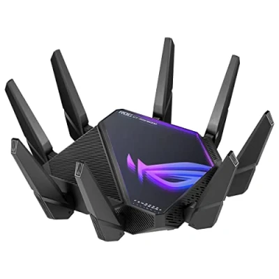 Immagine di ASUS ROG Rapture GT AXE16000 Router da Gioco Wi Fi 6E (802.11ax) quad band Estendibile con 6 GHz, Due Porte 10G, WAN 2.5G, VPN Fusion, Triplo Livello di Accelerazione