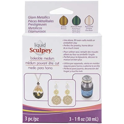 Immagine di Sculpey Liquid Medium 3 x 29 ml, Glam Metallics, ml