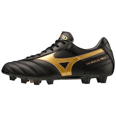 Immagine di Mizuno Morelia II PRO Scarpe da calcetto con tacchetti, Uomo, Taglia: 46, Black/gold/dark shadow pelle e finta