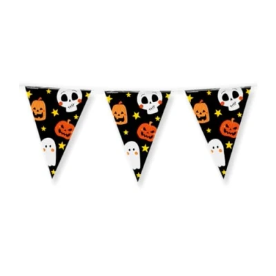Immagine di PD Party 7031081 Happy Lamina Zigolo Halloween, Multicolore, Foil Bunting, Bandiere, Doppia Faccia, Triangolare, 1000cm Lunghezza x 30cm Larghezza 0.1cm Altezza