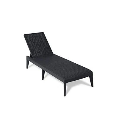 Immagine di Toomax Lettino Numana prendi sole con effetto rattan, schienale regolabile, anti UV, colore antracite