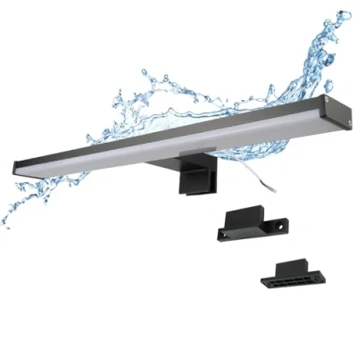 Immagine di Alpinaluz Applique LED per specchio da bagno 40 cm, nero, alluminio, IP44, 8 W, 810 lm, luce bianca neutra 4000 K, CRI&gt;80, lampada specchio, montaggio versatile su parete o mobile
