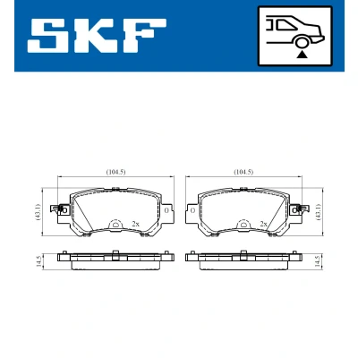 Immagine di SKF VKBP 90418 A Kit pastiglie freno con segnalatore acustico usura