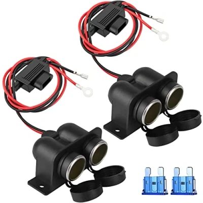 Immagine di Presa Accendisigari Auto 12V / 24V DC, Adattatore Universale Impermeabile per auto, camper, marina, barca, camion (Modello 2022 (2 pezzi))