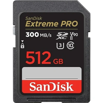 Immagine di SanDisk 512GB Extreme PRO, scheda SDXC, fino a 300 MB/s, UHS II Class 10 U3 V90