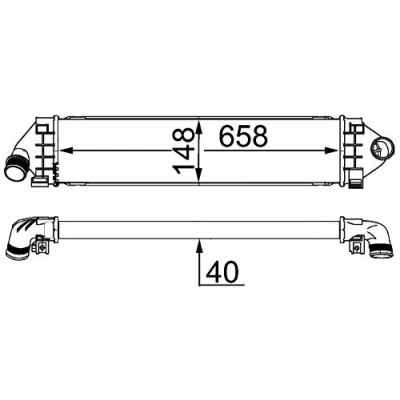Immagine di MAHLE ORIGINAL CI 394 000S Intercooler VOLVO: V60 I, V70 3, S80 II, FORD: S Max Mk1, MONDEO 4 Turnier, Galaxy Mk2 MPV