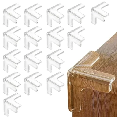 Immagine di HoneyHolly paraspigoli per bambini, autoadesiva, trasparente, protezione i con colla super migliorata, 16 pezzi (T)