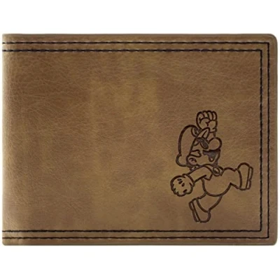 Immagine di Mario Party Let&#039;s a Go! Portafoglio/Portamonete con Posizione Classica in Rilievo Bi Fold Porta ID &amp; Tessere, Marrone