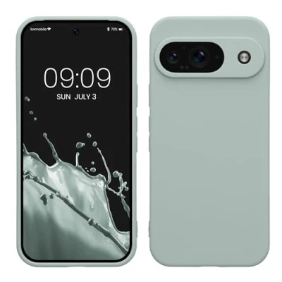 Immagine di kwmobile Custodia Compatibile con Google Pixel 9 Cover Back Case per Smartphone in Silicone TPU Protezione Gommata menta freddo