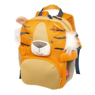 Immagine di Sigikid Zaino per bambini, resistente, leggero, adatto ai kita, presepe, gite, tempo libero, bambini dai 2 5 anni, 5,2 l, arancione/tigre, s, Casual