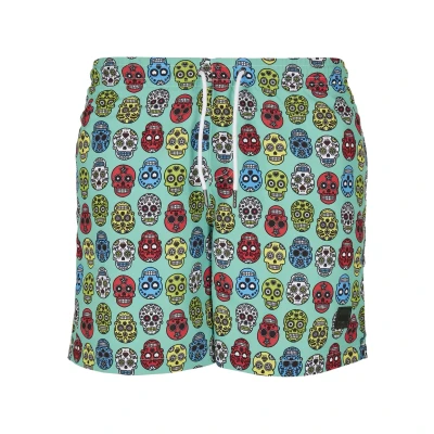 Immagine di Urban Classics Pattern Shorts da mare, Uomo, Taglia: Small, Calavera aop