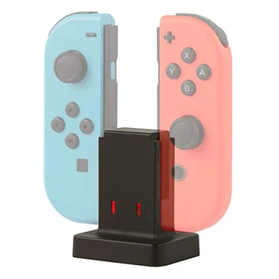 Immagine di Konix Mythics Supporto base di ricarica rapida per controller Joy Con Nintendo Switch, Switch Lite e OLED Cavo da 50 cm Nero