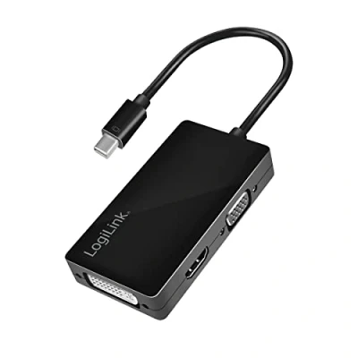 Immagine di LogiLink CV0110 Adattatore [1x Spina Mini DisplayPort 1x Presa DVI 24+1 poli, HDMI, VGA] Nero