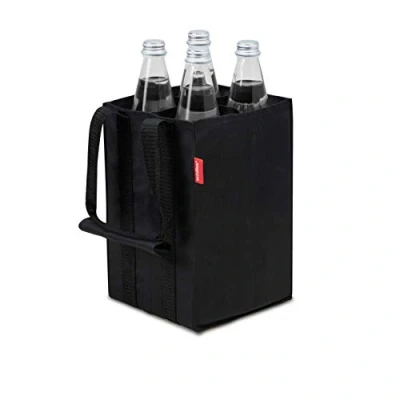 Immagine di achilles Borsa Porta Bottiglie Acqua Portabottiglie con 4 Scomparti Per da 1.5L Pieghevole, poliestere resistente la Spesa Nero