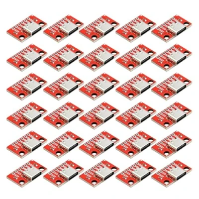 Immagine di USB C Breakout Board Serial Connettore Femmina Scheda di conversione, tipo Presa PCB (20)