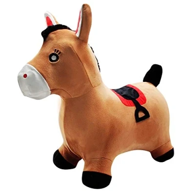 Immagine di Lexibook, Pony Cavallo da Salto Gonfiabile, Pompa Manuale Inclusa, Plastica sicura e Durevole, Marrone, Colore, 5747 cm