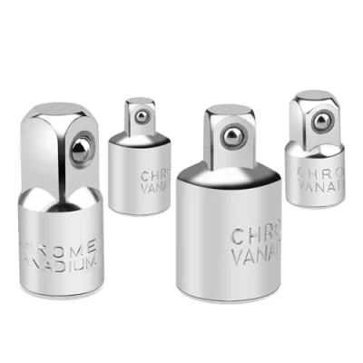 Immagine di Salubohum 4 Pezzi Set Adattatori, Chiavi a Bussola, 1/4&quot; 3/8&quot;, 3/8&quot; 1/4&quot;, 1/2&quot;, 1/2&quot; In Acciaio al Cromo Vanadio, Adatto per e Bussola (Argento)