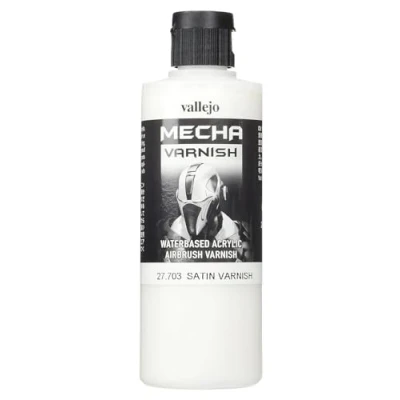 Immagine di Vallejo Mecha Color Colore Acrilico a Base d&#039;Acqua per Aerografo, 200 ml, Satinata (Satin Varnish)