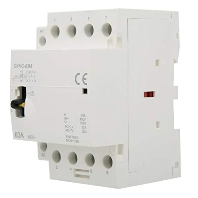 Immagine di 220V Contattore AC per Uso Domestico, CA Guida Din 4P 63A 50hz Mini Montaggio su con Interruttore di Manuale (4NO)