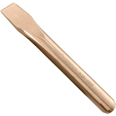 Immagine di WEDO scalpello piatto, professionale, a prova di esplosione, senza scintille, dimensioni 14 mm, lunghezza 160 rame berillio, standard BAM/FM/DIN