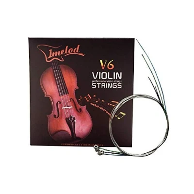 Immagine di 新品 Imelod corde per violino universale 2 set (G D A E) in acciaio nichelato argento con estremità sferica nichelata
