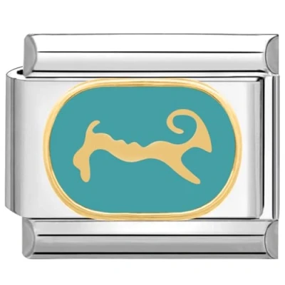 Immagine di Quiges Modulo Charm Link in Stile Italiano da 9 mm Acciaio Inox Oroscopo Ariete per bracciali Italian Links