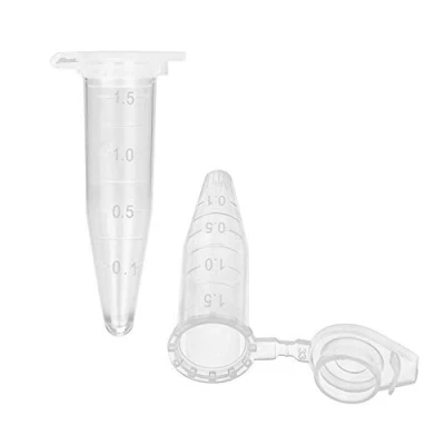 Immagine di stonylab Micro Provette per Centrifughe, Plastica Trasparente Graduata di Polipropilene da 1,5ml con Tappo Piatto, Laboratorio Conical Centrifuge Tubes (1,5ml, Confezione 500)