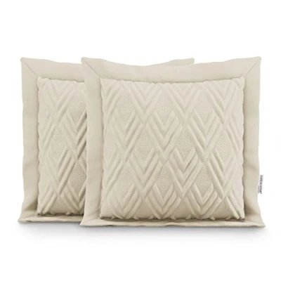 Immagine di AmeliaHome 2 federe double face ultrasonic, 45 x cm, colore crema Ophelia