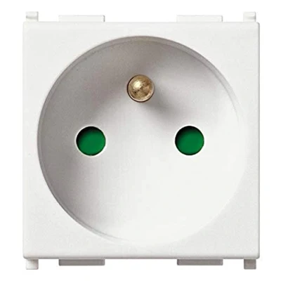 Immagine di Vimar 14212 Presa SICURY 2P+T 16 A 250 V Standard Francese, Bianco, 2 moduli