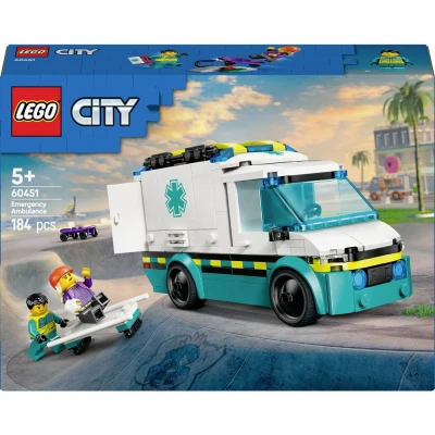 Immagine di LEGO City Ambulanza di Emergenza Giocattolo con 2 Minifigure Giochi Educativi per Bambini e Bambine da 5 Anni in su Idee Regalo l&#039;Apprendimento Compleanni Feste 60451