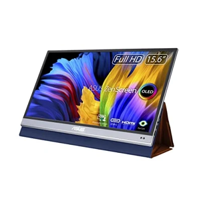 Immagine di ASUS ZenScreen MQ16AH, Monitor USB Portatile, 15.6, FullHD (1920x1080), OLED, 1ms, Type C, Mini HDMI, Sensore Di Prossimità, Smart Case, HDR 10, Filtro Luce Blu, Flicker Free, 2023, Nero