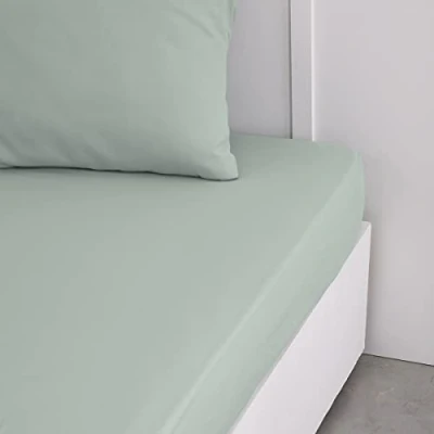 Immagine di TODAY Essential Lenzuolo con angoli, 160 x 200 cm, 2 persone, 100% cotone, tinta unita, Celadon