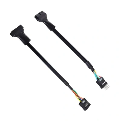Immagine di Cablecc 2 cavi adattatori da USB 2.0 9 pin a connettore 3.0 20 femmina, per scheda madre, reversibili