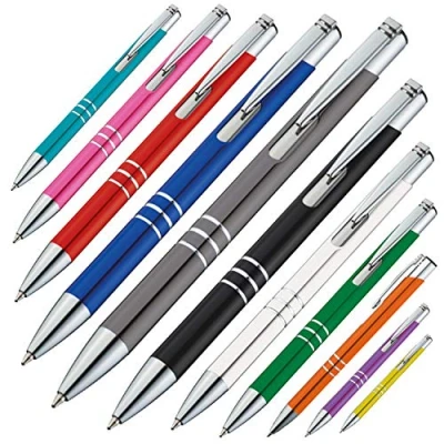 Immagine di noTrash2003 Set di 10 penne a sfera in metallo, ergonomiche, con inchiostro blu