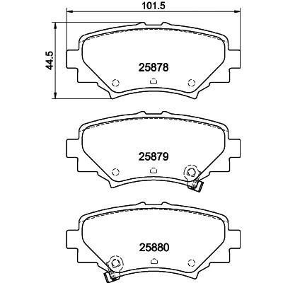 Immagine di HELLA 8DB 355 021 411 Kit pastiglie freno con segnalatore acustico usura MAZDA: 3 Hatchback, Sedan, Van / Hatchback