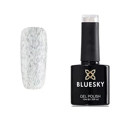 Immagine di Bluesky Smalto Per Unghie Gel, Sweet Dreams, Bsh041, Argento, Luccichio (Per Lampade Uv E Led) 10 Ml